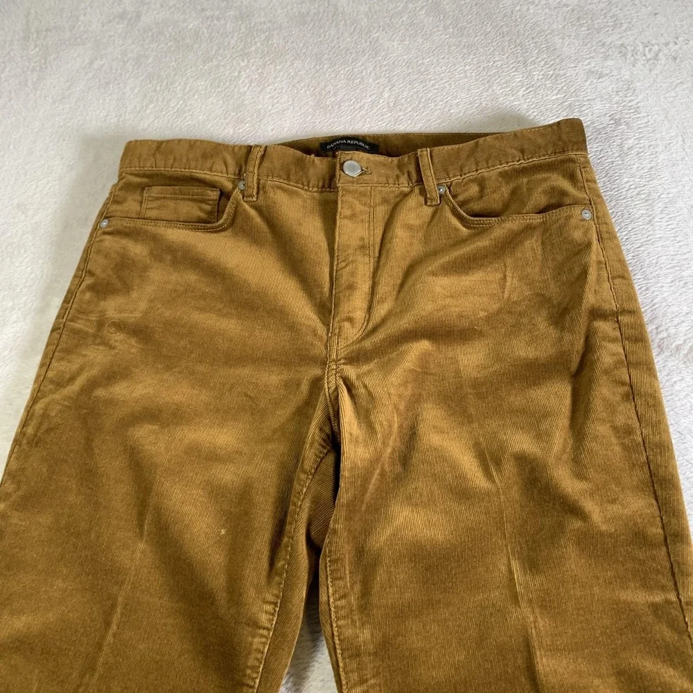 Banana‎ Republic Pants Mens 32x28 Brown Corduroy Relaxed 5 Pocket Stretch Casual